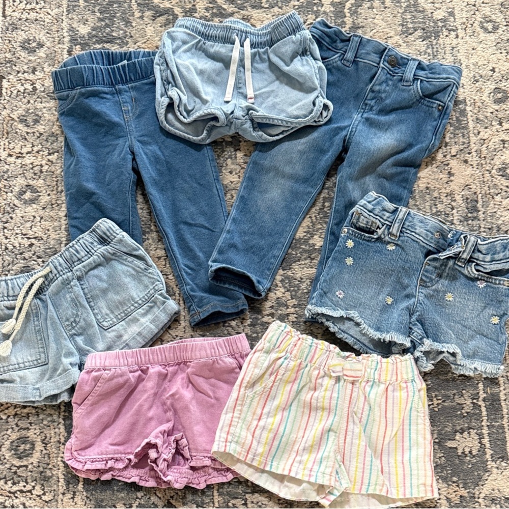 Cat & Jack Toddler Girl Shorts and Jeans Bundle- Size 18mos.